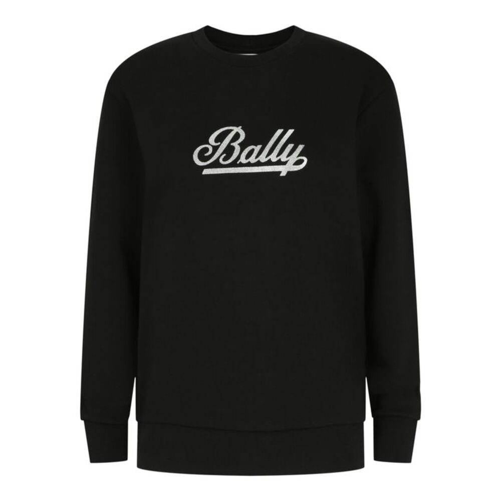 Bally Script Logo Crewneck Sweatshirt Black Womens